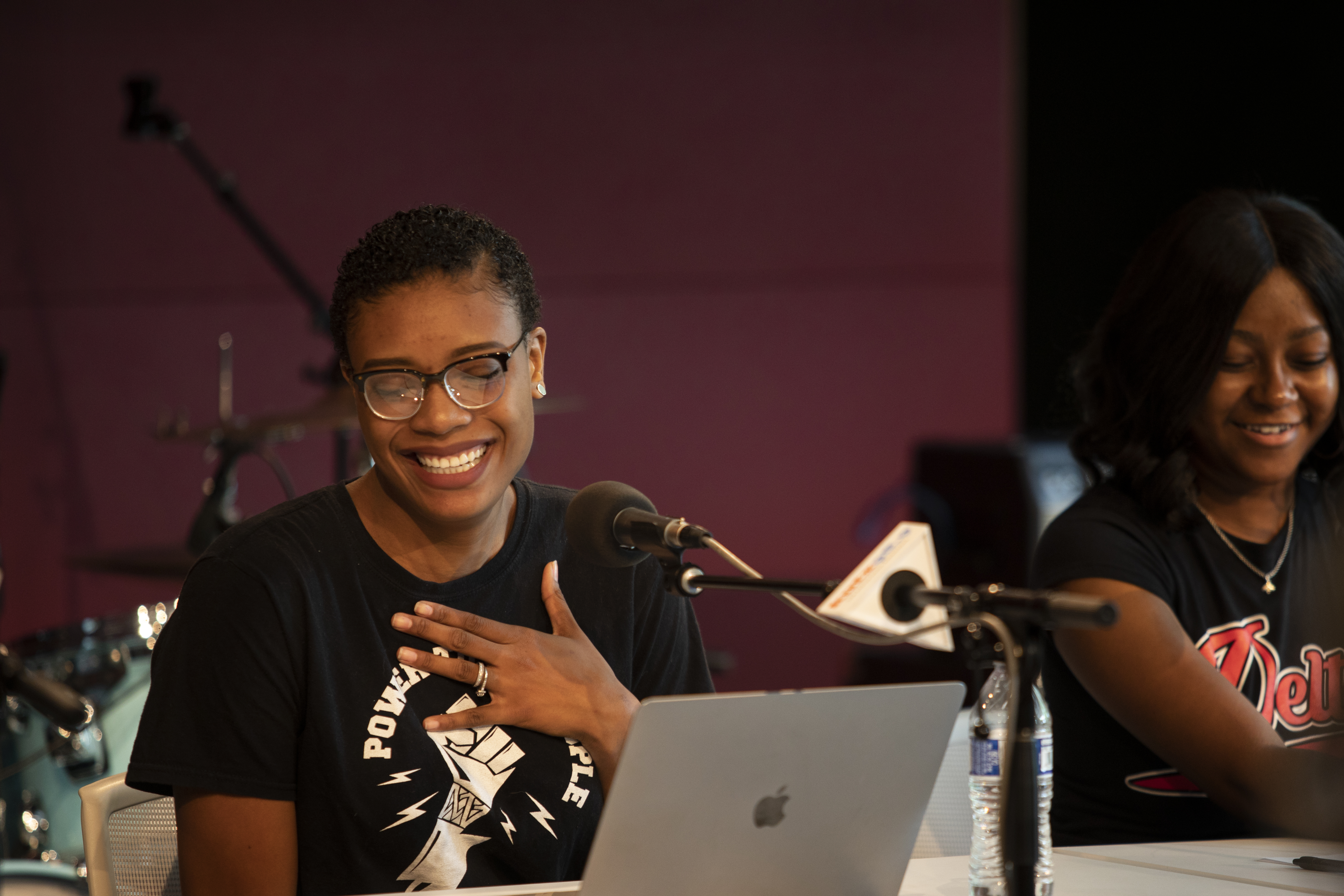 Dalyah and Jackie record their live podcast Two and Fro