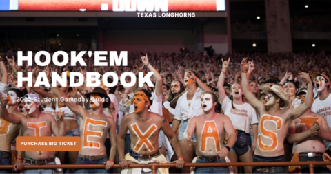 ut students at game with text on top
