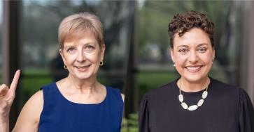 Headshot photographs of faculty members Mary Bock and Natalie Czimskey
