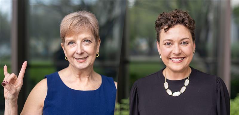 Headshot photographs of faculty members Mary Bock and Natalie Czimskey
